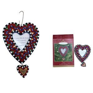 Hallmark Keepsake Christmas Ornament Photo Holder Sisters Heart 2001